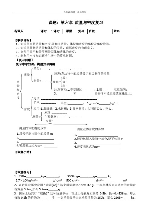 第六章 质量与密度复习