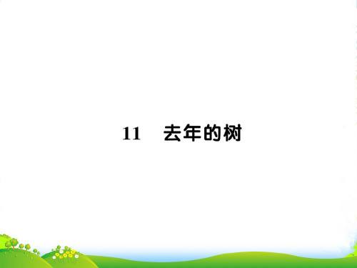 2021-2022新人教版四年级语文上册第三组11去年的树习题课件1