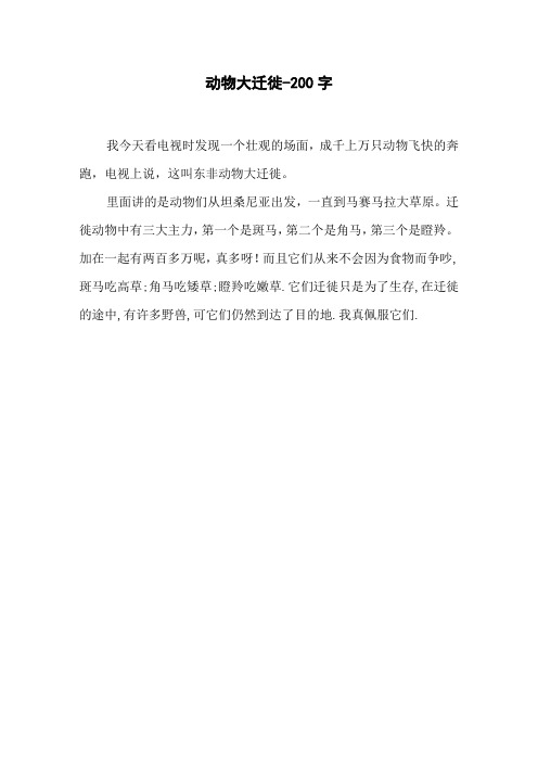 《动物大迁徙》一年级叙事作文