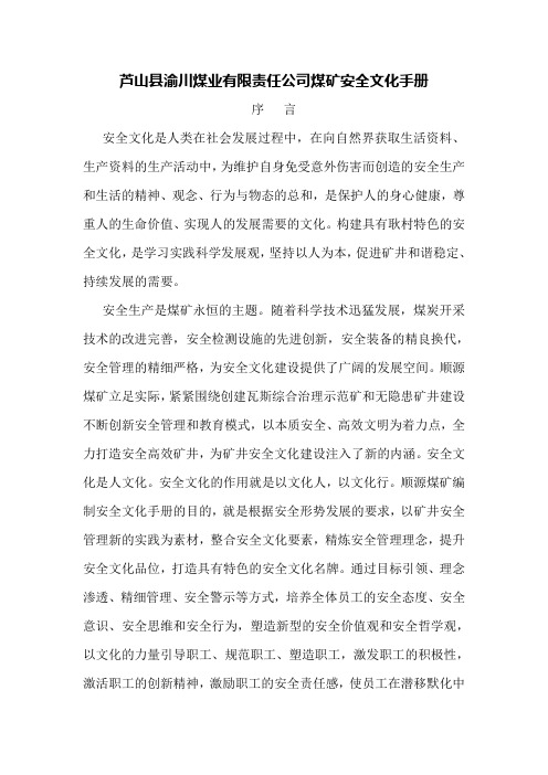 1安全文化手册大纲