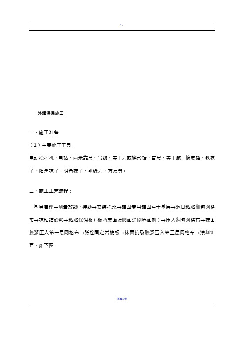 外墙岩棉保温施工技术交底44089