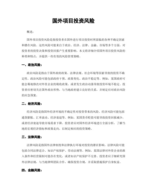 国外项目投资风险