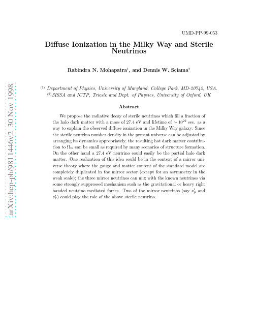 Diffuse Ionization in the Milky Way and Sterile Neutrinos