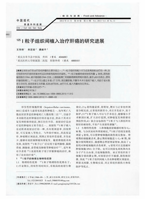 125I粒子组织间植入治疗肝癌的研究进展