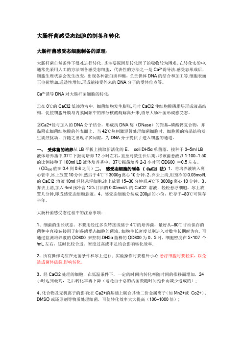 大肠杆菌热击感受态细胞的制备、注意事项和转化