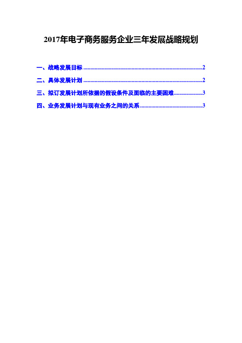 2017年电子商务服务企业三年发展战略规划
