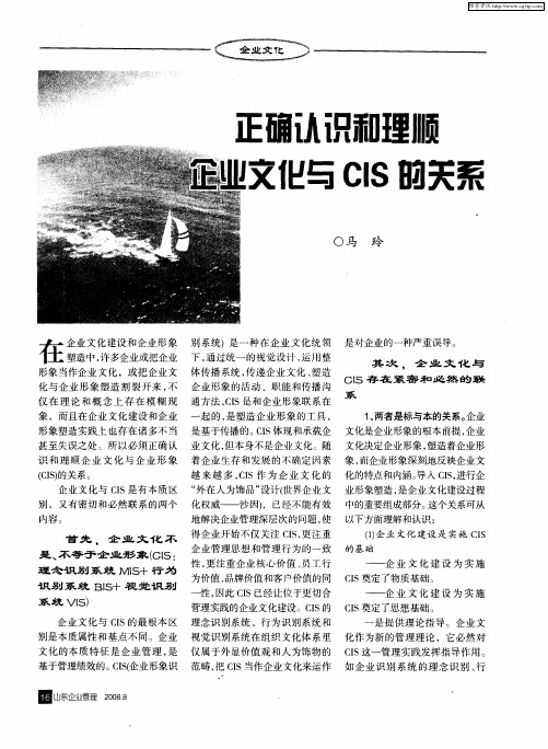 正确认识和理顺企业文化与CIS的关系