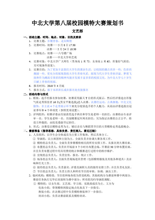 第八届模特大赛策划