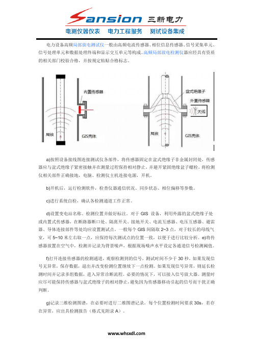 特高频局部放电测试仪的检测步骤