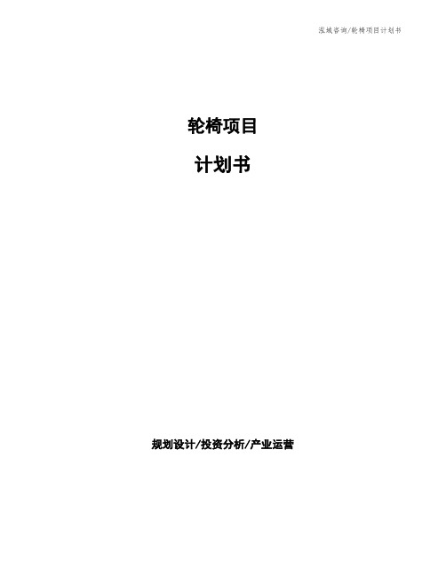 轮椅项目计划书