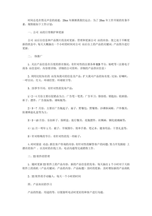 2020网络销售工作计划范文5篇