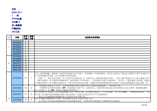怀孕周期对照表汇总.