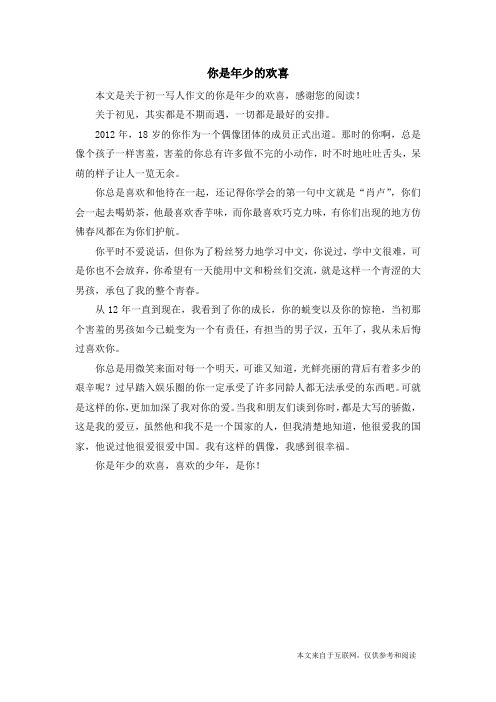 你是年少的欢喜_初一写人作文