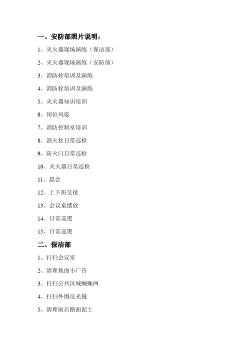 各部门照片说明