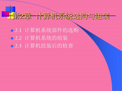 电脑如何选购与组装ppt课件