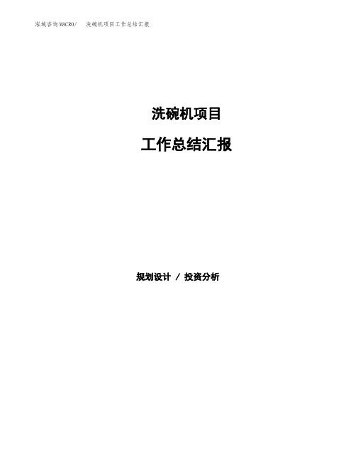 洗碗机项目工作总结汇报