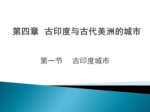 第四章古印度与古代美洲的城市资料