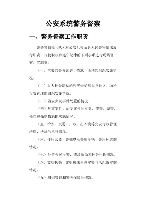 公安系统警务督察