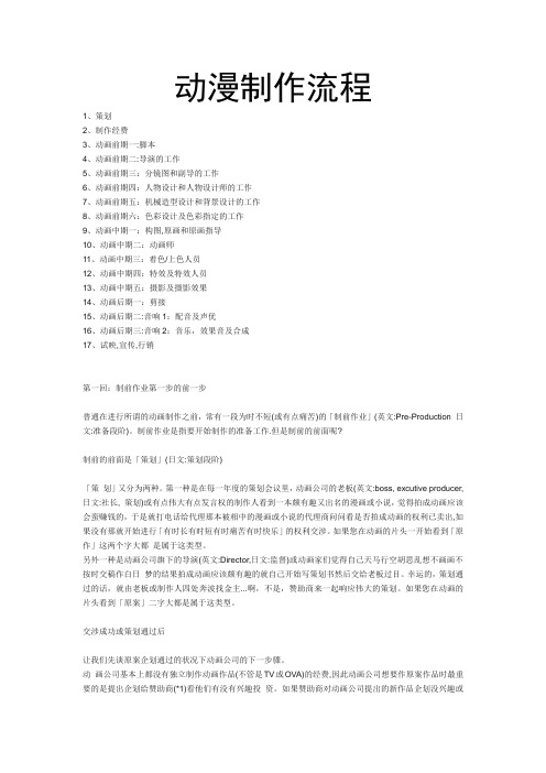 动漫制作流程
