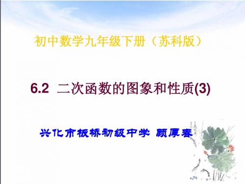 6.2二次函数的图象和性质(3)(江苏省兴化市板桥初级中学顾厚春)