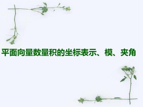 平面向量数量积的坐标表示ppt 人教课标版