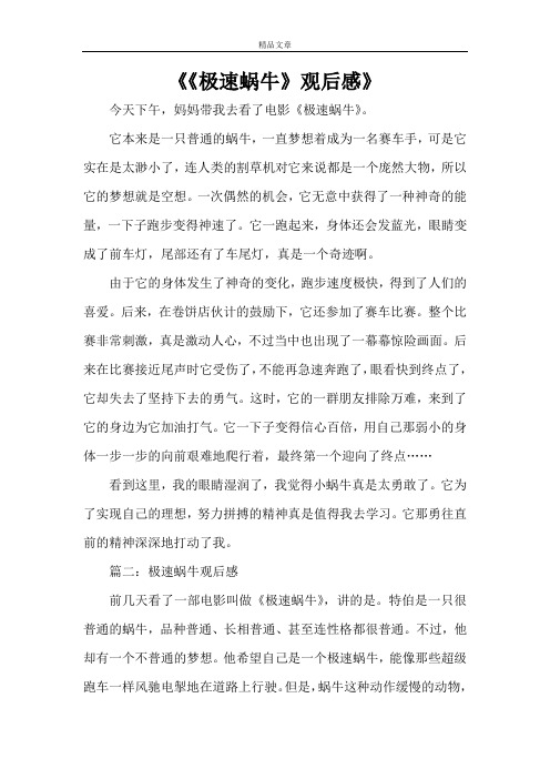 《《极速蜗牛》观后感》