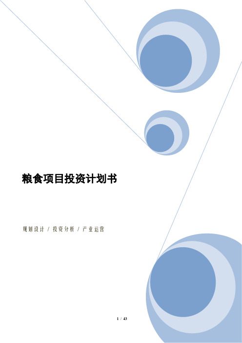 粮食项目投资计划书