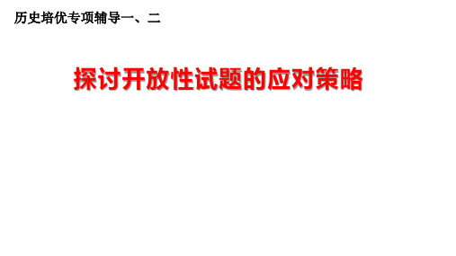 【高考历史】探讨开放性试题的应对策略与开放性作业研究