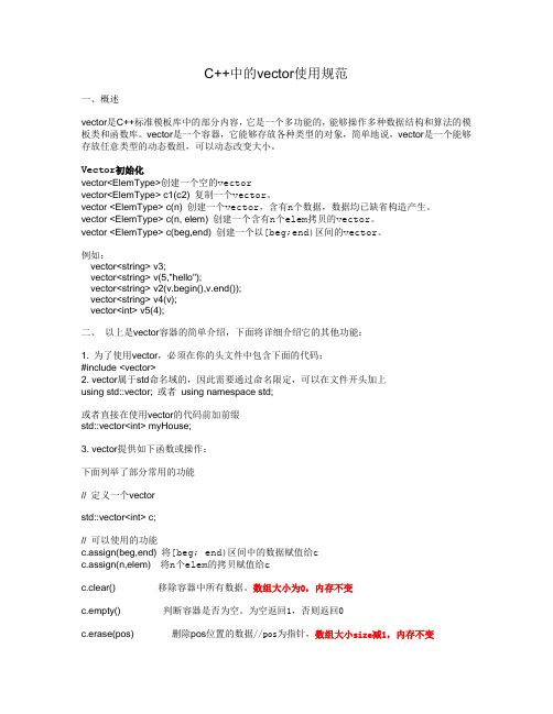 C++_vector使用规范