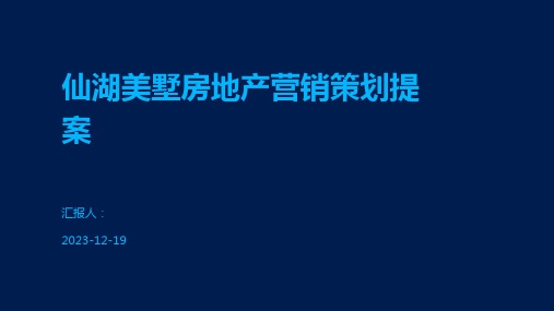 仙湖美墅房地产营销策划提案