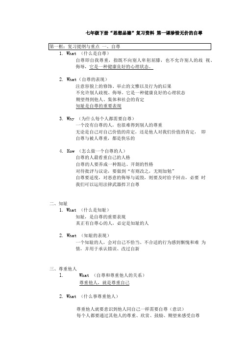 七年级下册思品期末复习资料.doc