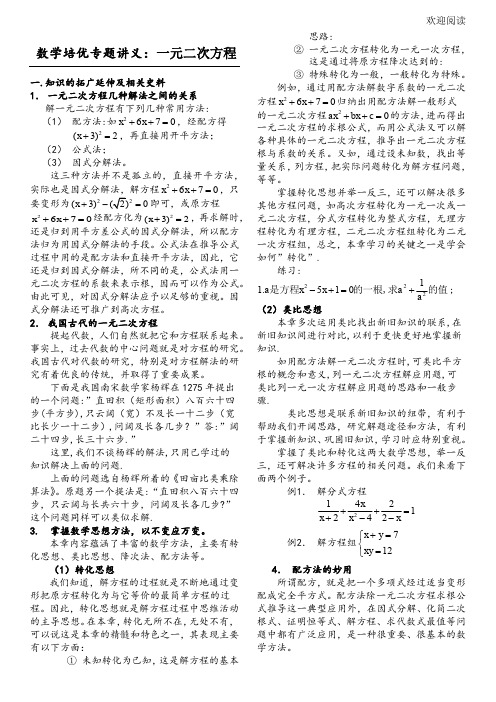 一元二次方程培优专题讲义