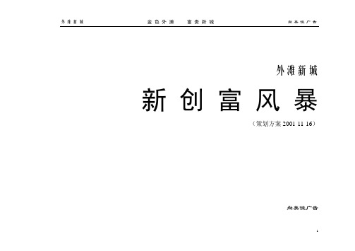 (营销策划)外滩新城新创富风暴策划方案