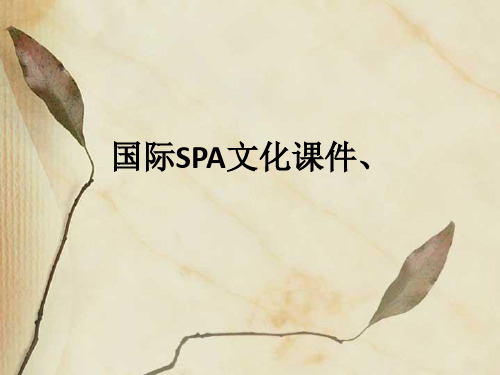 国际SPA文化、ppt课件