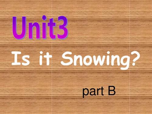 陕旅版四年级英语下册课件Unit 3 Is It Snowing part B课件1