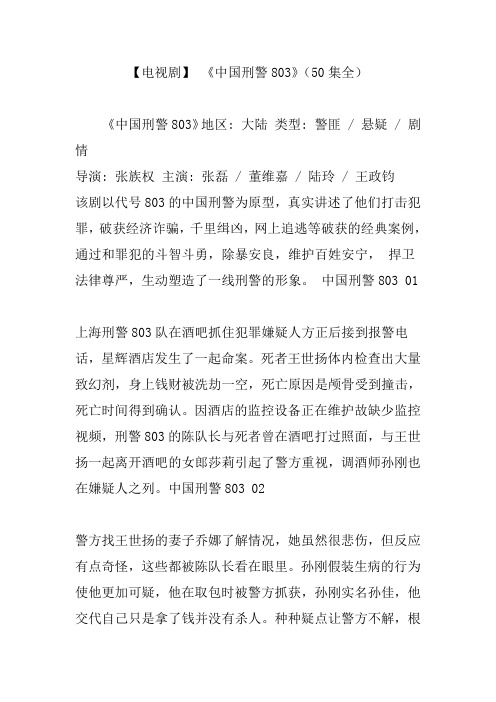 电视剧《中国刑警》集全