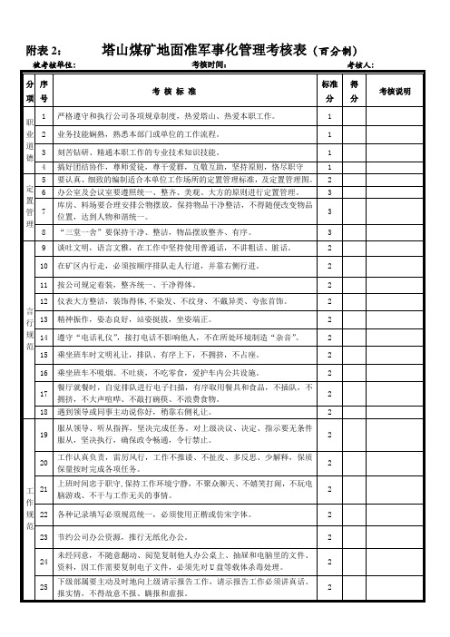 准军事化管理考核细则