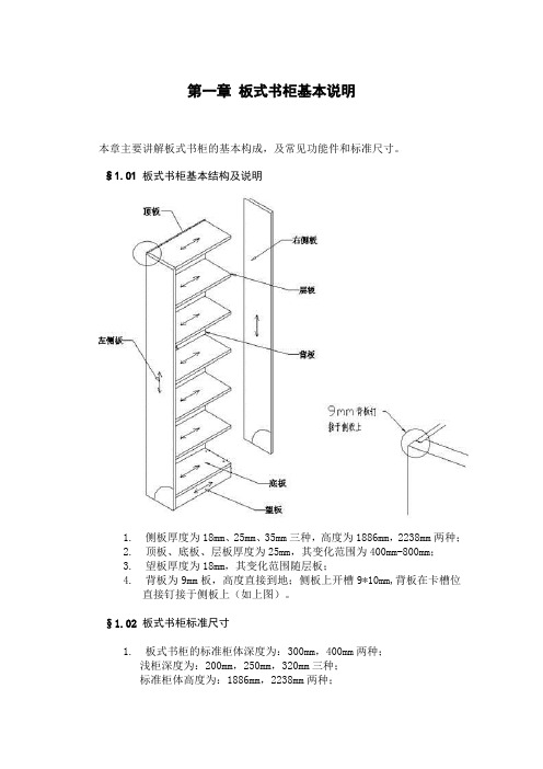 第一章 板式书柜基本说明