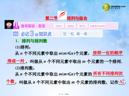 高考数学大一轮复习(备考基础查清+热点命题悟通)第十一章 第二节 排列与组合配套课件 理 苏教版