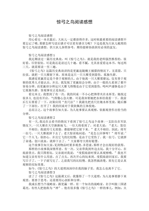 惊弓之鸟阅读感想