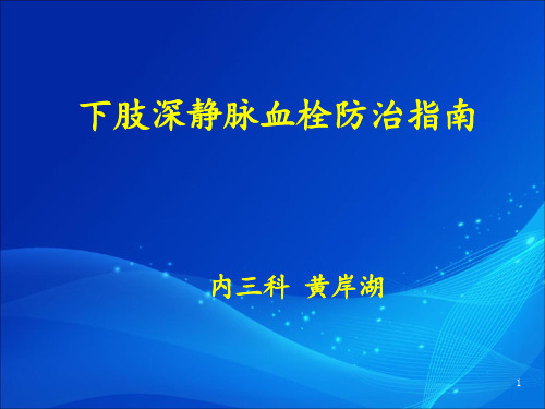 下肢深静脉血栓形成的防治指南 ppt课件