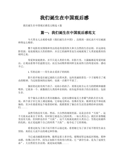 我们诞生在中国观后感