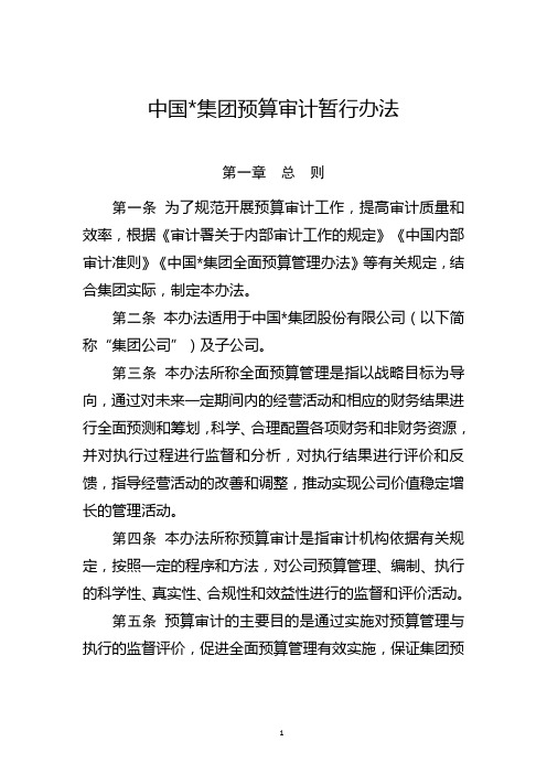 集团公司预算审计暂行办法