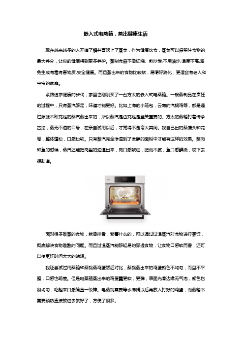 嵌入式电蒸箱让健康生活蒸出来
