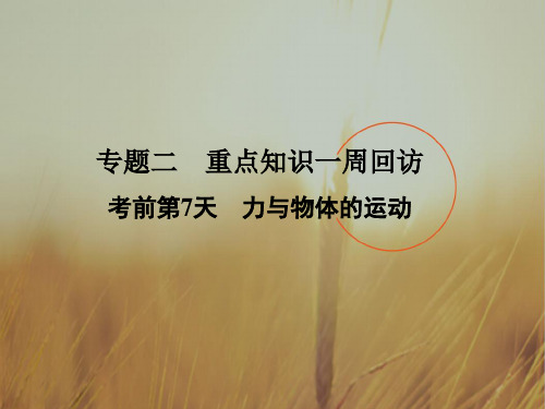 2018届高三物理二轮复习课件：第2部分 考前冲刺方略-专题二 重点知识一周回访 考前第7天