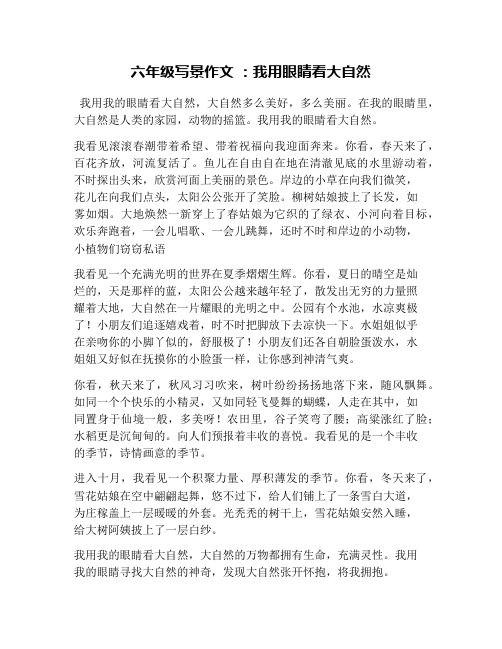 六年级写景作文 ：我用眼睛看大自然