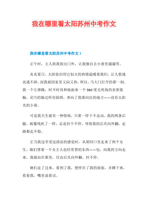 我在哪里看太阳苏州中考作文