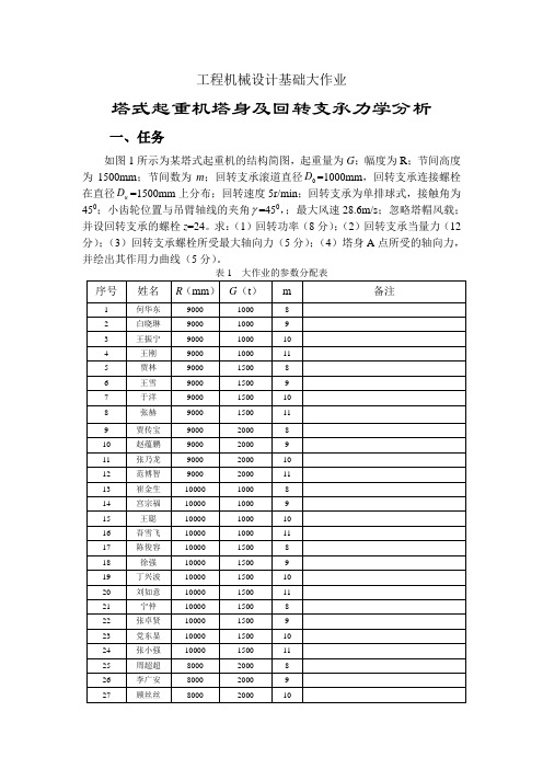 工程机械设计基础大作业