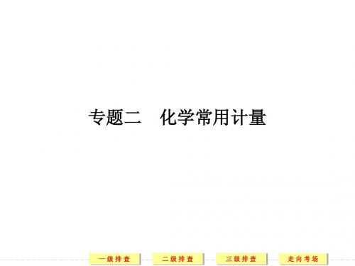 2014届高考化学二轮复习简易通(新课标)三级排查大提分配套课件：专题2 化学常用计量