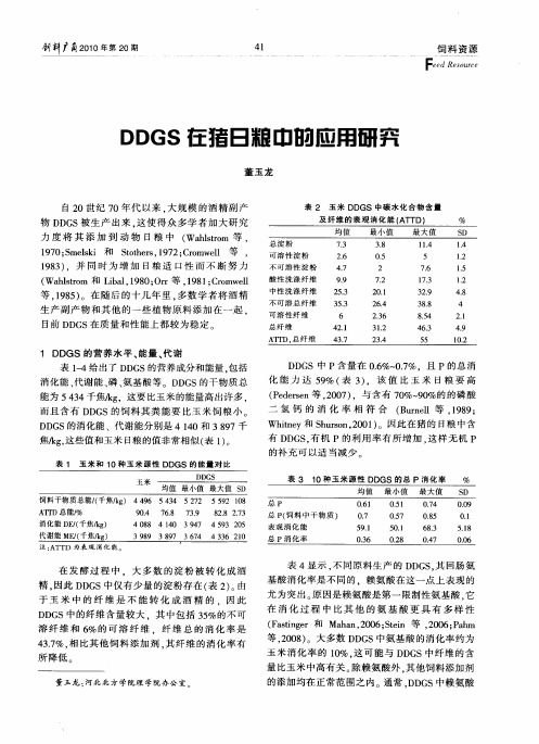 DDGS在猪日粮中的应用研究